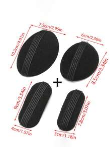 2/4 件隐形发垫，女士蓬松发髻制作器，透气刘海夹卷发夹，发饰，美发工具 - 彩色 - 查看 3