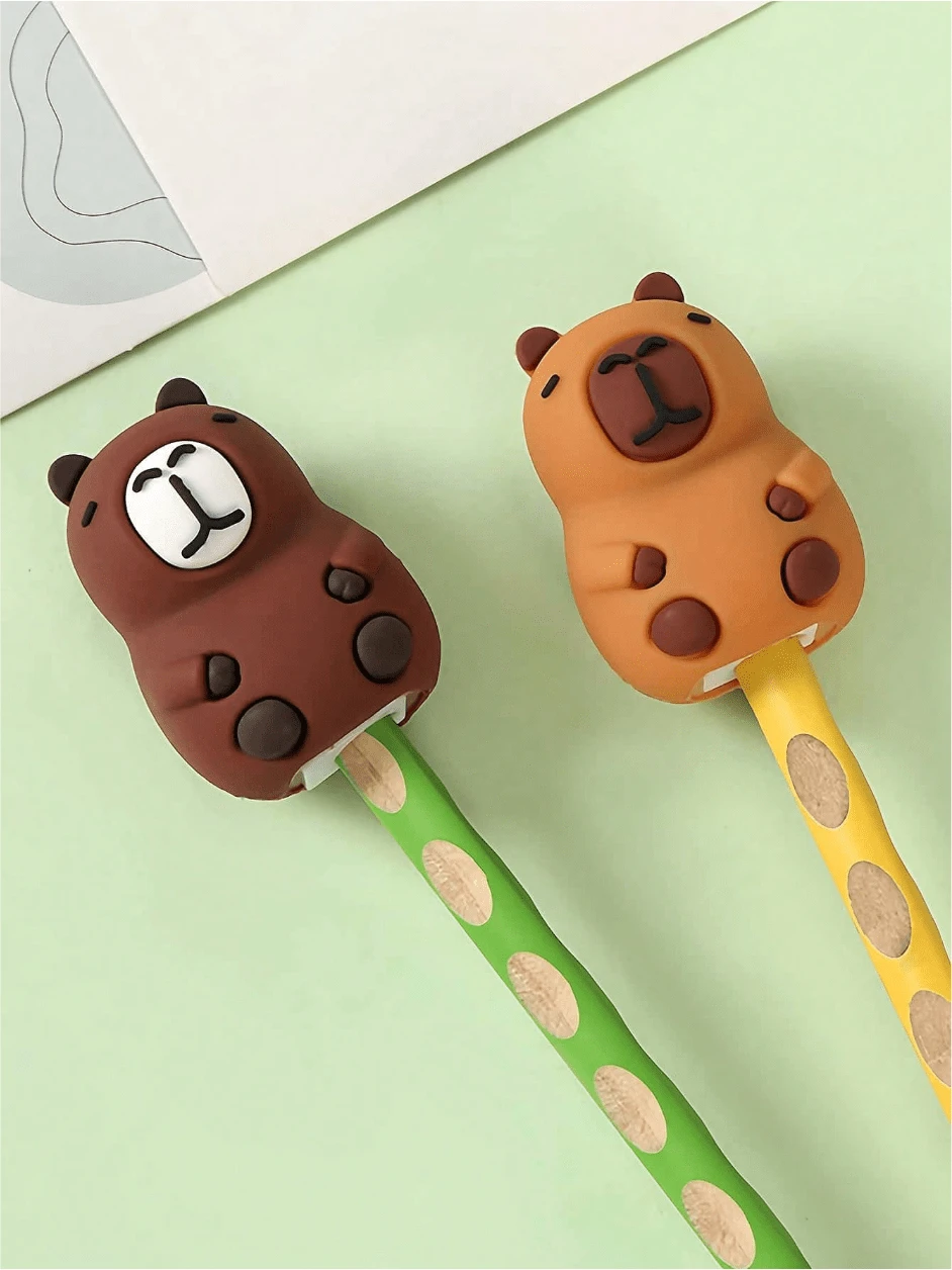 1 Pc Cute Capybara Design Manual Pencil Sharpener, Random Color & Style, Cartoon Handheld Pencil Sharpener Suitable For School & Office Use, For Pencils & Makeup Pencils, Compact Student Pencil Trimmer, Desk Decoration Portable Pencil Trimmer, Kids Learning Supplies Prize, Loved By Boys, Girls, School Supplies Back To School - Multicolor - View 1