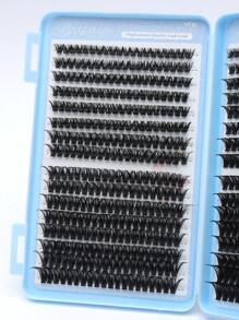 640pcs Eyelash Cluster, D Curl Degree, 640PCS Individual Eyelash Bundles 60D+80D Curling, 8-16mm Length, DIY Eyelash Extensions Natural Look & Super Thick & Smart & Super Soft & Ultra-Light Reusable Single Segment Fake Eyelashes Extension Kit, Suitable For Beginners Daily Life & Wedding & Date & Party & Music Festival & Halloween Use Lash Clusters, Eyelash Clusters, Individual Eyelashes, Lashes, Fake Lashes