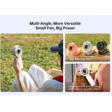 JISULIFE Ventilatore portatile JISULIFE Life7 - Massima flessibilità: motore ad alta potenza, display LED, ricaricabile 3600mAh, 5 velocità, design pieghevole, 3 in 1 portatile per mano/scrivania/collo, ideale per viaggi, regalo per le donne