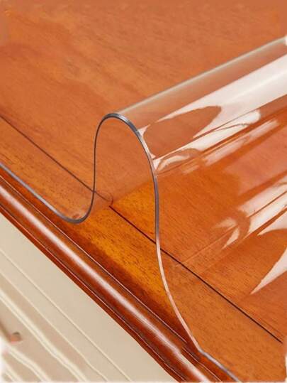 1pc 1.5mm Thick VC Transparent Rectangular/Square Minimalist Furniture Surface Protection Crystal Mat, Suitable For Coffee Table, Bedside Cabinet, Dining Table, Computer Desk, Office Desk And Various Furniture Surfaces, Crystal Glass Table Mat For Daily Use, Suitable For All Seasons