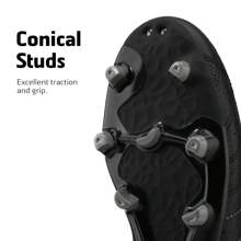 Men's Outdoor Athletes Cleats Football Boots Soccer Shoes Sneakers And Teen Training - Black - View 6