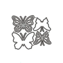4PCS Metal Butterfly Frame Stamps Cutting Dies Stencils For DIY Scrapbooking, Decorative Embossing, And Handcraft Die Cutting Templates - Silver - View 5