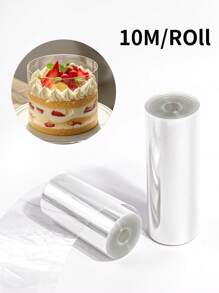 1 Rolle transparenter Mousse-Kuchenkragen, harte Kunststoff-Kuchenbegrenzung für Geburtstagstorte, Umrandungsfilm, Verdickung