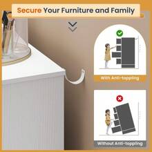 8 Drawers Bedroom Dresser, White Large Double Dressers, Modern Chest Of Drawers Storage Organizer For Bedroom, Living Room, Entryway, Dimensions 51.6''L X 15.7''D X 37.7''H