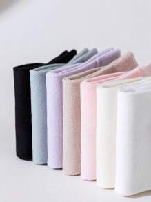 7 pares de calcetines tobilleros bajos de colores caramelo para mujer, mezcla y combinación de calcetines cortos clásicos, cómodos y suaves