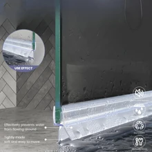2pcs Shower Door Seal Strips, 50cm/19.7in Length, For 4-12mm Glass Thickness, Plastic Replacement Seals For Glass Door, No-Leaking Gap Seal, Tool-Free Installation, Flexible Bathroom Bathroom Accessories Bathroom Tools - Transparent - View 4