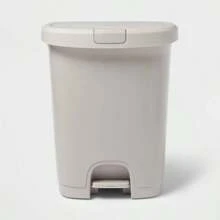 7gal Step Trash Can With Locking Lid Gray - Brightroom ™ : Plastic, Rectangle, Indoor,.Gallon, Step-On, Glossy - 1 - View 4