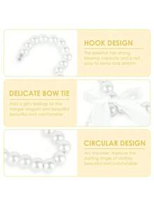 1 PC Children's Pearl Hanger, Small Pearl Bow Clothes Hanger, Elegant Standard Hanger, Suitable For Children, Babies, Pet Dogs (White)