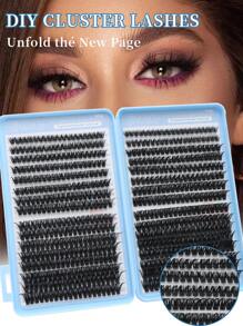 640pcs Eyelash Cluster, D Curl Degree, 640PCS Individual Eyelash Bundles 60D+80D Curling, 8-16mm Length, DIY Eyelash Extensions Natural Look & Super Thick & Smart & Super Soft & Ultra-Light Reusable Single Segment Fake Eyelashes Extension Kit, Suitable For Beginners Daily Life & Wedding & Date & Party & Music Festival & Halloween Use Lash Clusters, Eyelash Clusters, Individual Eyelashes, Lashes, Fake Lashes