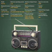 Radio Nirkabel Klasik, Portabel AM/FM/SW dengan Pengisian Daya USB, Baterai, Antena, AUX dan Kartu TF, Cocok untuk Rumah dan Luar Ruangan, Sangat Cocok Sebagai Hadiah - Grey - View 11