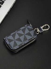 Estuche para llaves de hombre de negocios, soporte compacto y de moda de PU con estampado floral para llavero, monedero, billetera mini para hombre