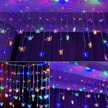 1 pieza Luces de hadas con forma de mariposa, 11.48ft 96 LED con control remoto y temporizador, 8 modos de destello para pared de fotos, decoración de habitación, decoración de boda, decoración de pared, multicolor - Cadena de luces de mariposa con control remoto USB de 4 metros y 96 luces - Ver 4