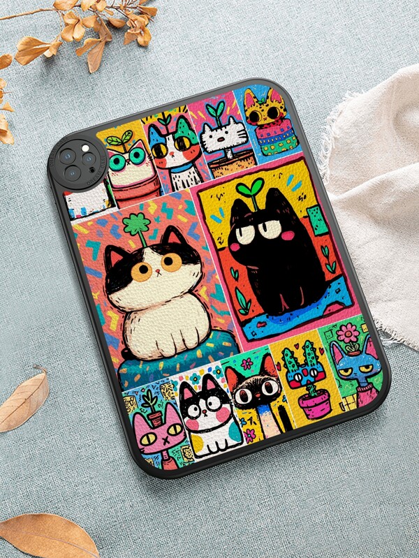 1 Peça Capa Protetora Anti-queda para Tablet com Padrão Colorido de Gatinho Cartoon, Capa Protetora Grossa à Prova de Choques com Rotação de 360 Graus para iPad de 10ª Geração de 10,9 Polegadas, Capa de Tablet de Couro Portátil para iPad de 10,2 Polegadas