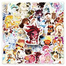 50 szt. naklejek PVC Cookie Run Kingdom, wodoodporne i wielokrotnego użytku, samoprzylepne, asymetryczne kształty, różne kolory, do telefonów, laptopów, scrapbookingu