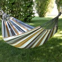 1 Set Of Hiking, Camping, Canvas, Single And Double Hammocks, Outdoor Camping, Leisure, Indoor Swing, Thick Striped Hammock
