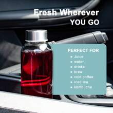 2 件 - 带盖透明玻璃瓶 18 盎司，可重复使用的玻璃水瓶，带不锈钢盖，适用于榨汁、冰箱、100% 防漏， - 無色 - 查看 10