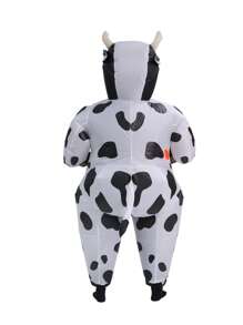 Inflatable Cow Costume, Universal Design Unisex Adult Party Outfit For Halloween - Multicolor - View 3