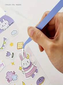 6 Pcs Macaron Color Craft Tweezers, Stainless Steel Precision Tools For Scrapbooking, Nail Art, Stickers And DIY, Non-Electric, No Scent, Mixed Colors