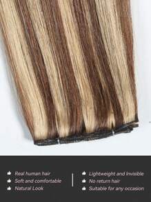 Genius Weft Human Hair Extensions Salon Quality Seamless Sew In Hair Extensions One Piece 50G Straight Hand Tied Invisible Genius Weft Easy To Style Real Human Hair