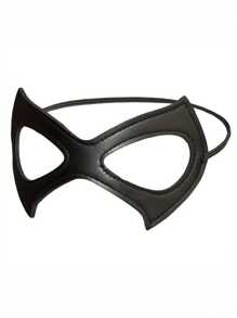 1 mască neagră din piele ecologică, ochi de pisică - temă sexy cu pirat, bandă elastică reglabilă, ideală pentru cosplay de Halloween și accesoriu pentru costum de Ziua Îndrăgostiților, mască de Halloween