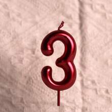 A Large Red 6cm Digital Birthday Candle, Number Birthday Candles,A Souvenir For Holiday Celebrations, Cake Baking Decorations, Coming Of Age Celebrations, Birthday Anniversaries, And Other Festive Events