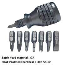 7-In-1 Aluminum Alloy Screwdriver Set, Multi-Functional Industrial Grade Hard Screwbits - Silver - View 8