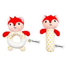 Baby Toys Crinkle Paper BB Stick Round Rattle Baby Soother Round Rattle Cartoon Animal Grab Stick, Suitable For 0-3 Years Old Babies