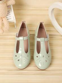 1 Pair Fashionable Spring/Autumn Girls Hollow Out Flat Shoes - Green - View 3