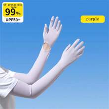 1 Pair Women's Extra Long Ice Silk Arm Sleeves, UV Protection Driving Bike Sleeve Gloves, Summer, Gift For Friend/Girlfriend/Mother - Multicolor - View 10