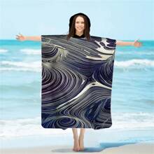 1 halat de baie de schimb, poncho de surf absorbant de apă, halat de baie cu glugă cu uscare rapidă, subțire, ușor, rezistent la vânt și UV, moale și cald, potrivit pentru înot, duș, scufundări, surfing pe plajă, călătorii de vară, vacanță, decor baie, articole esențiale pentru plajă