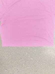 Stratocaster Guitar ECG Line Women's Fashion Short T-Shirt - Pink - View 4