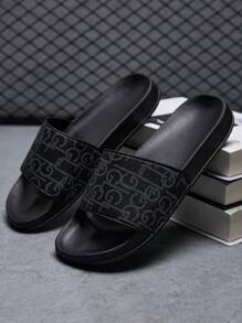 Men's New Arrival High Elastic Anti-Slip Bottom Casual Indoor Slippers With Elements, For Parks, Streets And Beaches - Black - View 5
