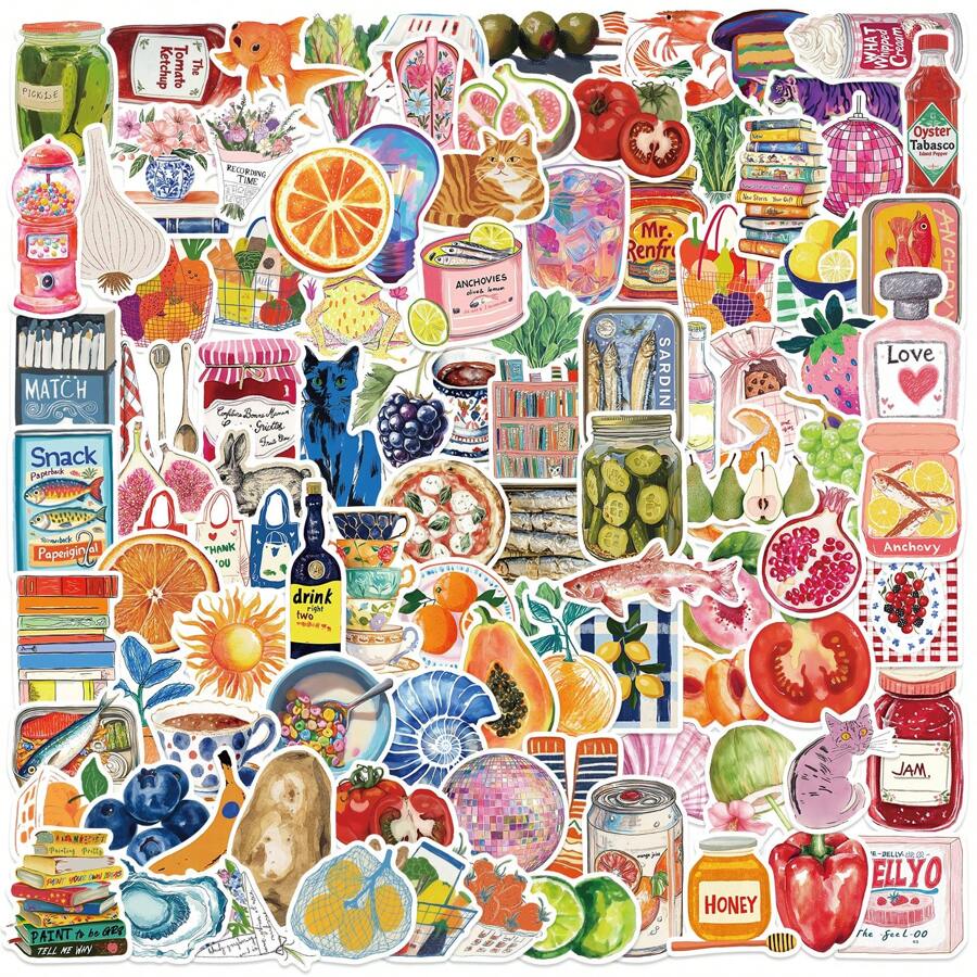 100pcs Aesthetic Style Graffiti Stickers For Scrapbooks Diary, Water ...