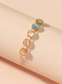 1 pieza Pulsera de mujer de acero inoxidable con cuentas de 5 colores, creativa y única para el uso diario - Pulsera - Ver 6