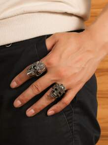 3pcs/Set Punk Style Skull Rings For Men - Multicolor - View 8
