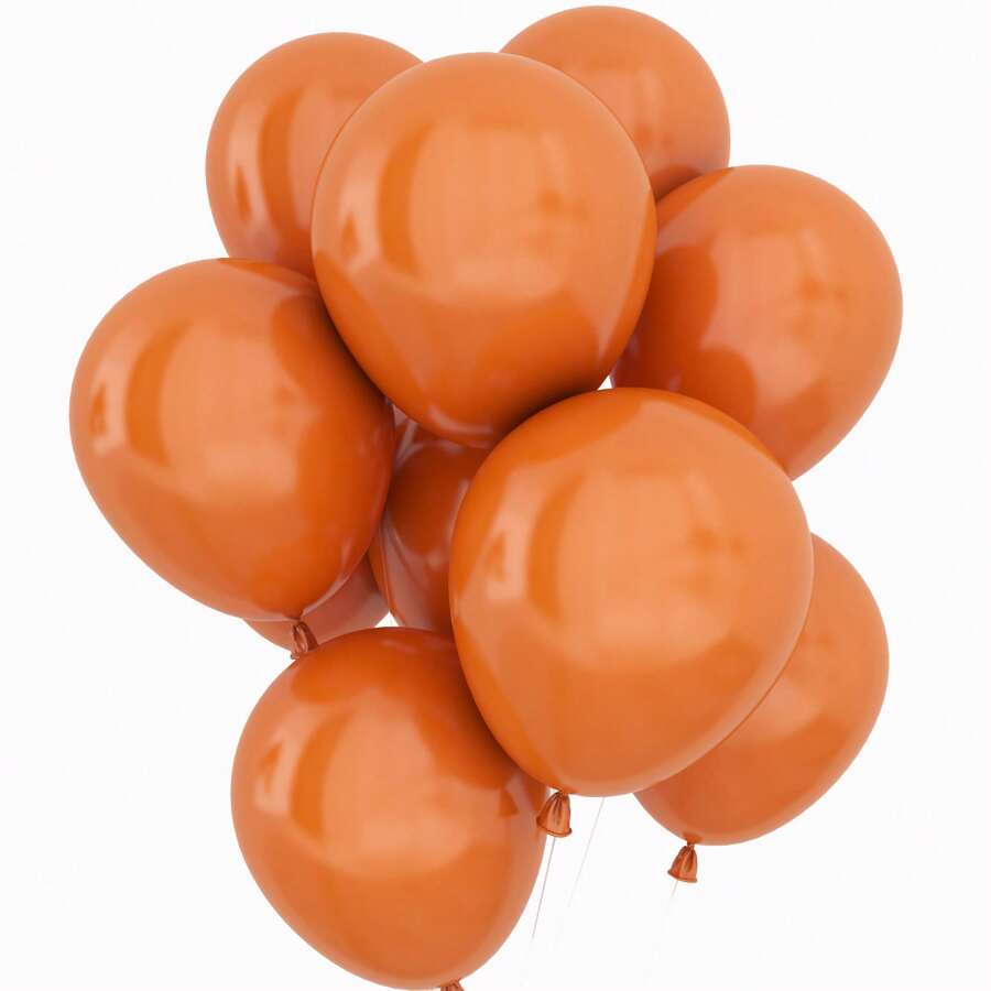25pcs/50pcs Balon Pesta Warna Oranye Terbakar, 12 Inci, Balon Pesta Selamat Ulang Tahun, Dekorasi Pesta Tema Hutan Tropis Musim Panas yang Liar - Burnt Orange - View 1