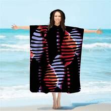 1 halat de baie de schimb, poncho de surf absorbant de apă, halat de baie cu glugă cu uscare rapidă, subțire, ușor, rezistent la vânt și UV, moale și cald, potrivit pentru înot, duș, scufundări, surfing pe plajă, călătorii de vară, vacanță, decor baie, articole esențiale pentru plajă