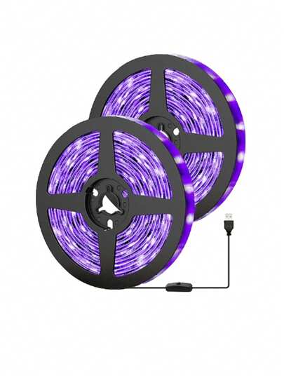 LED UV svart ljusremsa Lila LED-ljusremsa USB-gränssnitt med switch UV LED Icke vattentätt svart ljus Lämplig för fluorescerande dans och UV-kroppsbeläggning