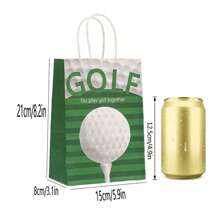 6/12/24pcs/Set Golf Sports Series Kraft Paper Printed Bags, Packaging Bags For Party Gift, Kraft Paper Bags