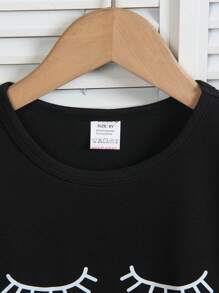 Set de 2 piezas de pijama informal para niñas con camiseta de manga corta y pantalones cortos: Ropa de casa con estampado de letras lindas, nueva llegada 2025, para niñas grandes