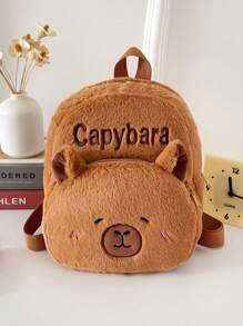 1 件蓬松柔软可爱水豚背包。轻便时尚斜挎包。便携式个性化单肩包。 - 棕色 - 查看 8