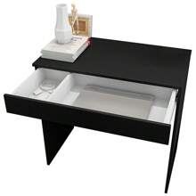 Mesa Escrivaninha Estudo Loft Minimalista BP 100% MDF 80cm com 01 Gaveta Preto - Desk Design