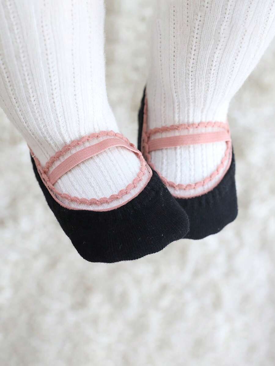 1pc Light Weight Lace Boat Socks For Kids, Suitable For Everyday Wear, Spring/Summer - Black - View 1