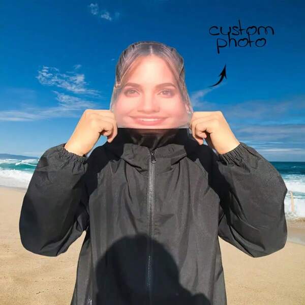 1 Stück, Maßgefertigte Vollgesichtsmaske, Fototapete, Unisex für alle, Outdoor Sport & Party Bekleidung Accessoires, perfekt für Rollenspiele, Partys, Bühnenaufführungen, Outdoor-Sport, einzigartige neuartige Kopfbedeckung, ideales Valentinstaggeschenk, Neujahrgeschenk für lustige Prominente, aus Polyester