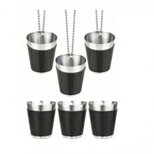 1Pc Shot Glasses Bulk Wedding 30Ml Stainless Steel Black Shot Glasses - Stylish Reusable Glasses With Rustproof Chain - Perfect For Unforgettable Wedding, Carnival, & Deer Parties - Premium Drinkware Accessories For Festive Events For Hanging Wedding Party Carnival Deer Party, Party Supplies, Drinkware Accessories Bachelorette Party