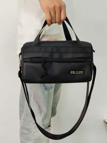 Casual Crossbody Bag For Men, Sports Messenger Bag, Shoulder Bag, Gym Bag, Courier Bag, Adjustable Strap Backpack, Black