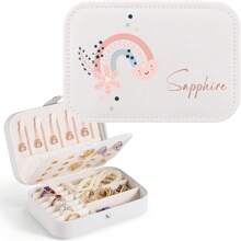 1pc, Custom Name, Custom Jewellery Box Storage Box, Creative Bear Pattern Plus Name, Ring And Necklace Zipper Jewellery Box, Gifts For Girls, Friends And Mums, Beautiful Jewellery Boxes, Holiday Gifts, Blessing Gifts Back To School,Christmas Gift Supplies - Multicolor - View 20