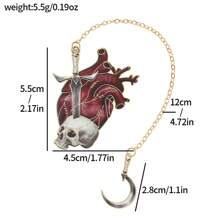 1/3pcs Gothic Metal Bookmarks, Unique Gold Edged Designs - Heart Of Life, Sword, Skull, Valuable Collectibles, Gift For Fantasy Enthusiasts, Book Lovers, Sickle Pendant For Gothic Fans, Holiday Gift For Women & Teenagers