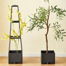 Tomato Tower With Self Watering Planting Box And Trellis - For Climbing Plants, Indoor And Outdoor Garden Support -1 Set - Black - View 10